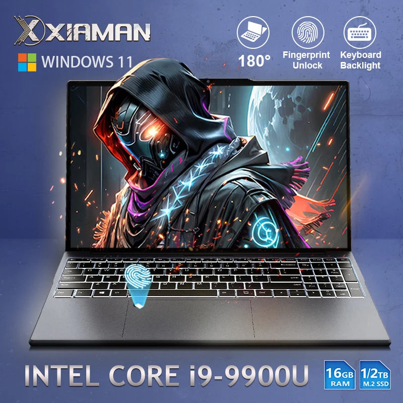 Erilles 15.6" Laptop – Intel Core i9, 16GB DDR3, 1TB/2TB SSD, IPS FHD, Windows 11