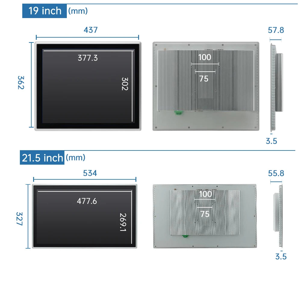 Industrial 15-23.8 inch touch screen panel PC with IP65 aluminum enclosure, all-in-one embedded computer by R.E.D. Shopping.
