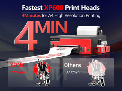 A4 DTF Printer with Epson XP600 Head & Roll Feeder