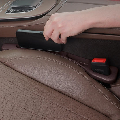 Car Seat Gap Filler Organizer | PU Waterproof Storage with Grooves for Phone & Keys (2pcs)