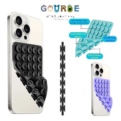 Silicone Suction Phone Case Mount – Reusable, Attaches to Any Surface, iPhone & Android
