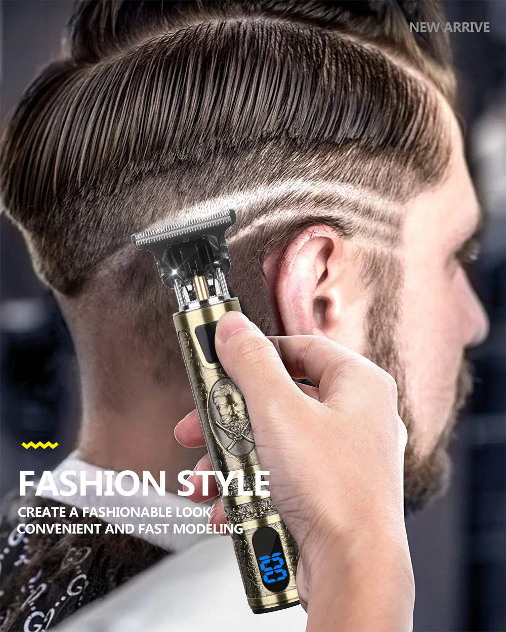 R.E.D. Shopping T9 LCD electric hair clipper with oil head precision trimmer for men, featuring LCD display and ergonomic design