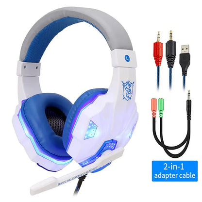 LED Gaming Headset with Microphone – Wired, Bass Stereo for PC, PS4, PS5 & Xbox