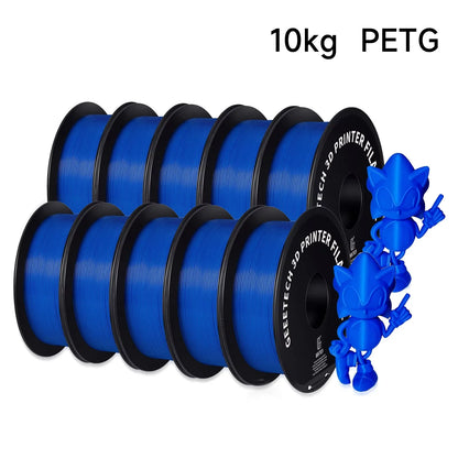 Geeetech PETG Filament – 10 Rolls x 1KG, 1.75mm, Vacuum Packed, for FDM 3D Printers