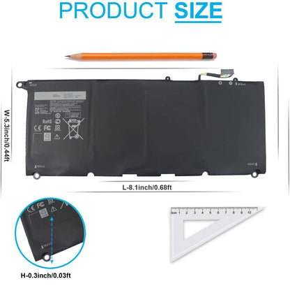 Dell XPS 13 Replacement Battery 90V7W JD25G – 7.4V 52Wh 7000mAh | XPS 9343 9350