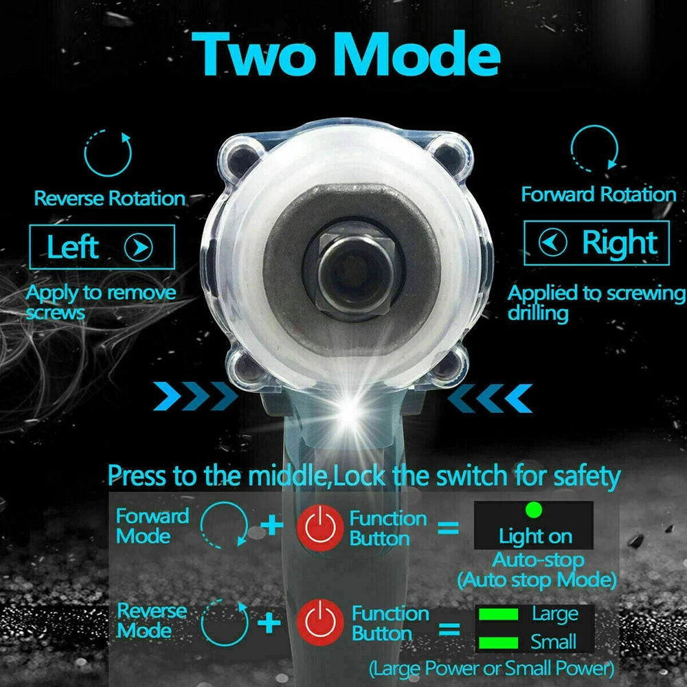 1/2" Brushless Cordless Impact Wrench 520NM – Compatible with 18V Battery