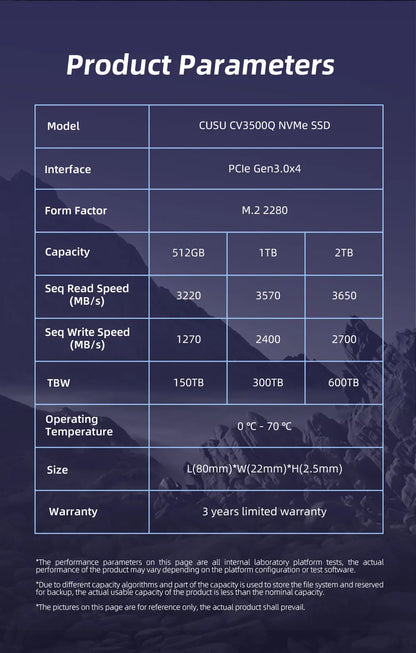 CUSU M.2 NVMe SSD | 256GB to 2TB | PCIe 3.0 | M.2 2280 | Laptop & PC Internal Solid State Drive