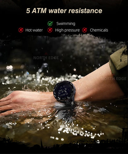 NORTH EDGE TERRAX Men's Digital Sport Watch – 50M Waterproof, Stopwatch, Countdown, Outdoor
