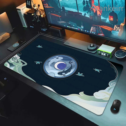 Koi Fish Taichi XXL Gaming Deskmat 90x40 – Natural Rubber, Anti-Slip, Smooth Surface