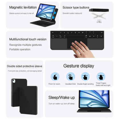 Backlit Magic Keyboard Case for iPad Air 11" M2/M3/M4 2024-2026 – Multi-touch, Smart Folio