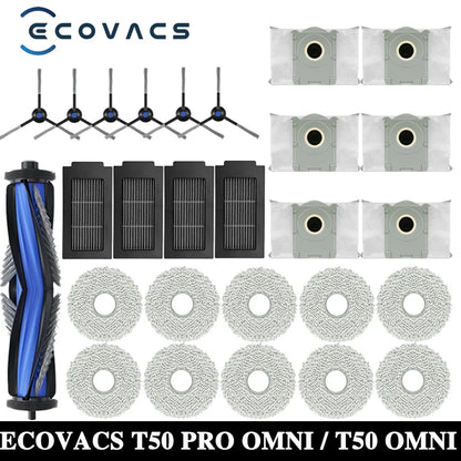 ECOVACS T50 PRO OMNI / T50 OMNI Robot Vacuum Spare Parts – Brush, Filter, Mop & Dust Bag
