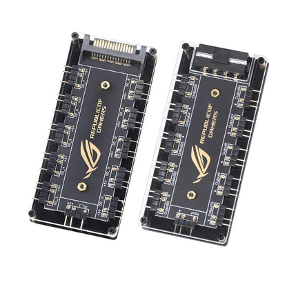 RGB & ARGB Fan Hub Cable Splitter – 4-Pin / SATA, Compatible with ASUS, MSI, GIGABYTE