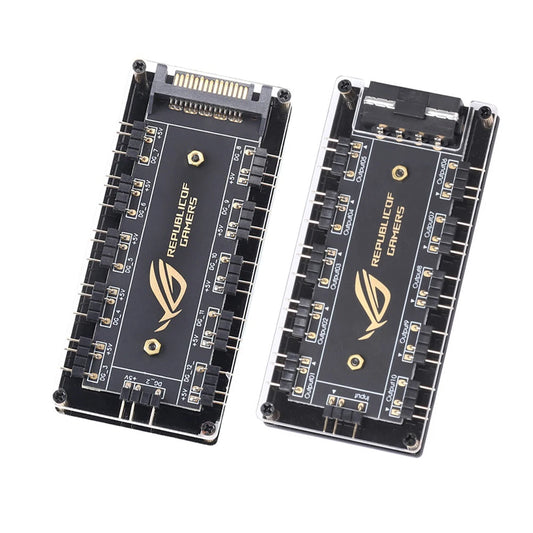 RGB & ARGB Fan Hub Cable Splitter – 4-Pin / SATA, Compatible with ASUS, MSI, GIGABYTE