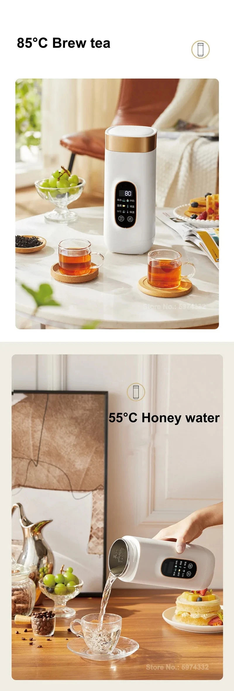 650ml Portable Electric Travel Kettle – 400W, Temperature Control, Auto Keep Warm | Office & Travel Teapot