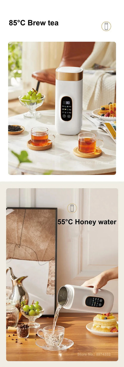 650ml Portable Electric Travel Kettle – 400W, Temperature Control, Auto Keep Warm | Office & Travel Teapot