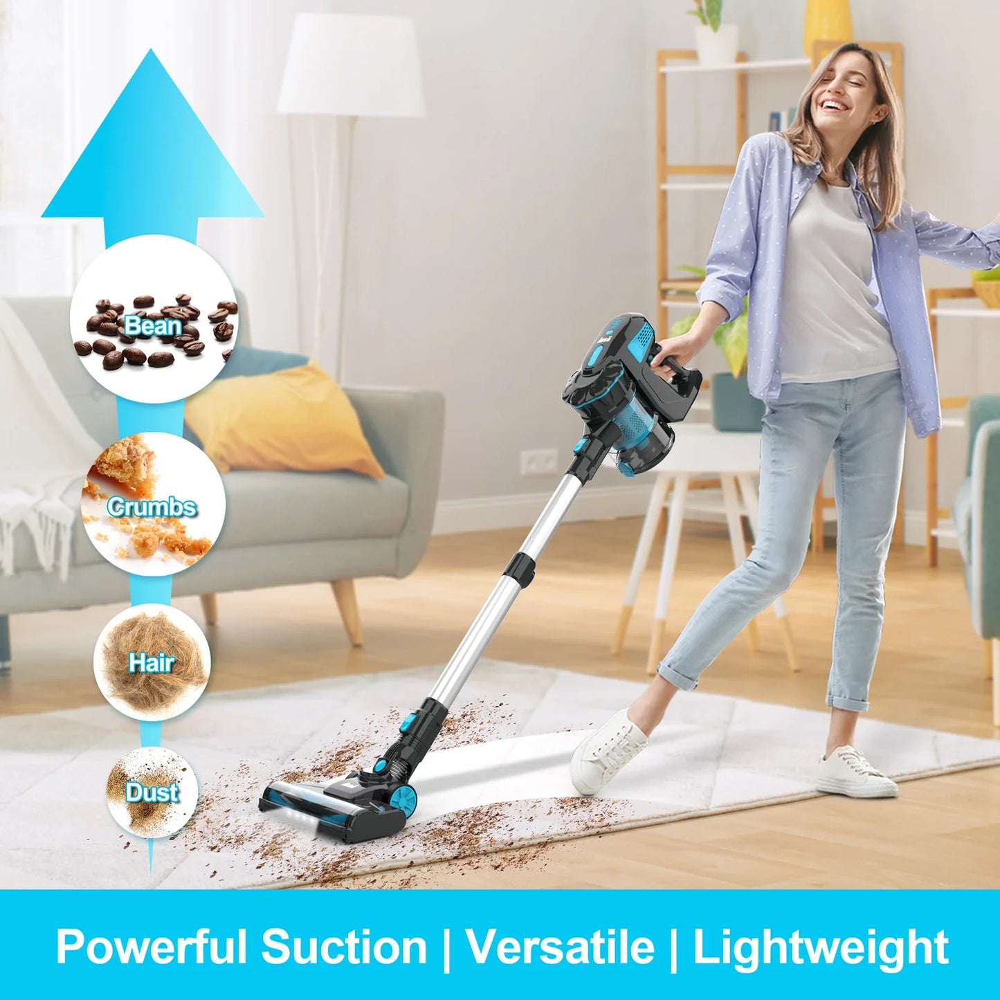 INSE Cordless Vacuum Cleaner 6-in-1 | 20KPa | 40 Min Runtime | Stick & Handheld