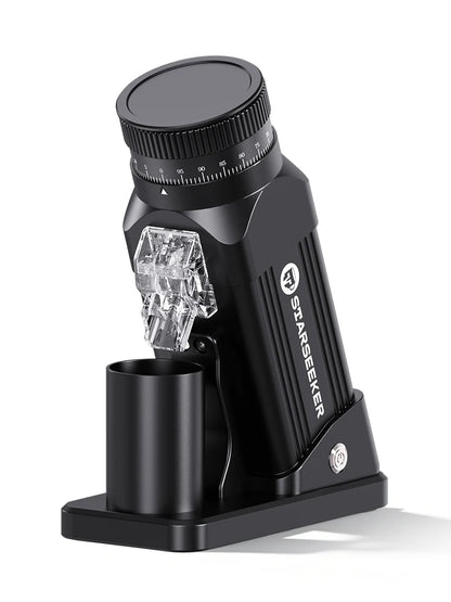 STARSEEKER E64 Electric Coffee Grinder | 64mm Titanium Flat Burr | Stepless | Black / Silver / White