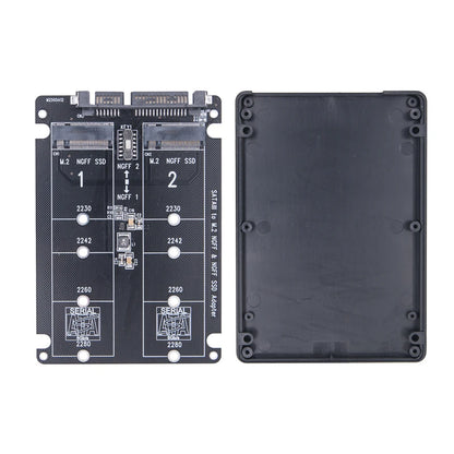 HOMAJA Dual M.2 to SATA 3.0 Adapter — 2-Port NGFF B Key SSD Converter Card
