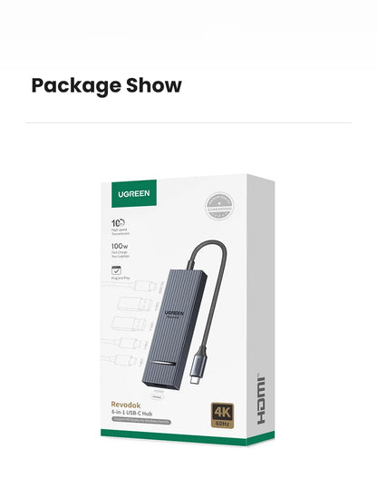 UGREEN USB-C Hub 10Gbps – 4K60Hz HDMI, PD100W, USB 3.2, for MacBook Pro/Air, iPad, Steam Deck, ROG Ally, Legion Go