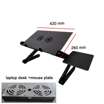 Adjustable Laptop Desk Stand with Cooling Fan – Ergonomic Lapdesk for Bed & Sofa