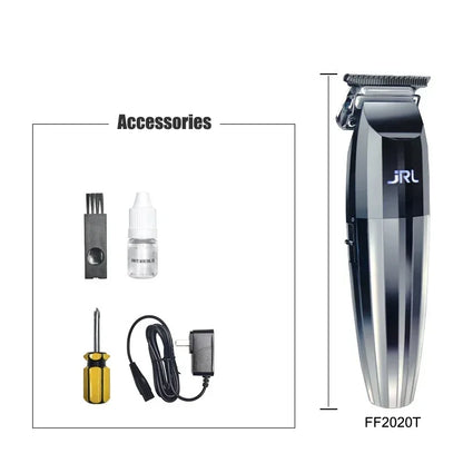 JRL 2020C Professional Hair Clipper & 2020T Trimmer – Cool Blade Technology, LCD Display, Rechargeable | Barber Set