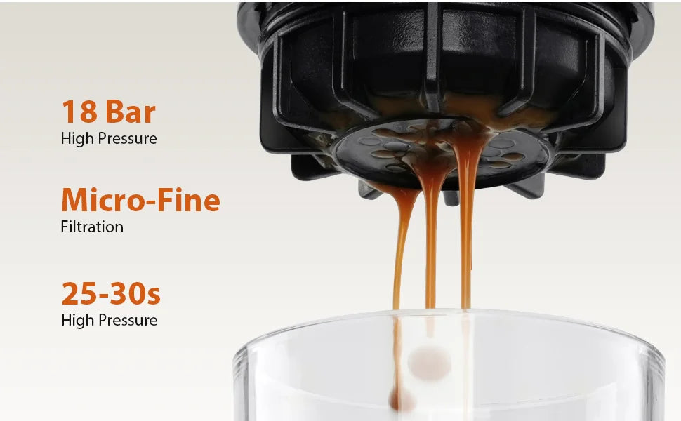 Portable Hand Press Espresso Maker – Manual Coffee Machine for Travel & Camping | Nespresso Capsule & Ground Coffee Compatible
