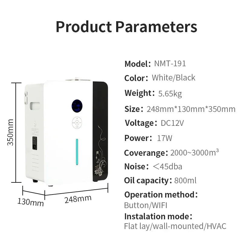 NAMSTE 3000m³ Commercial Aroma Diffuser – WiFi Control, Auto Timer, Hotel & Club Grade