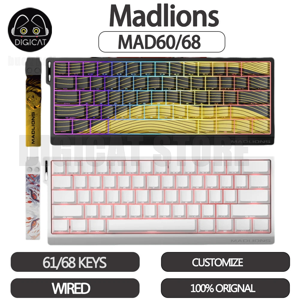 Madlion Mad 60He / 68He Magnetic Switch Mechanical Keyboard – Hall Effect, Wired, RGB, Esports