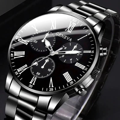Men's Classic Business Quartz Watch - Stainless Steel Band, Elegant Dress Watch