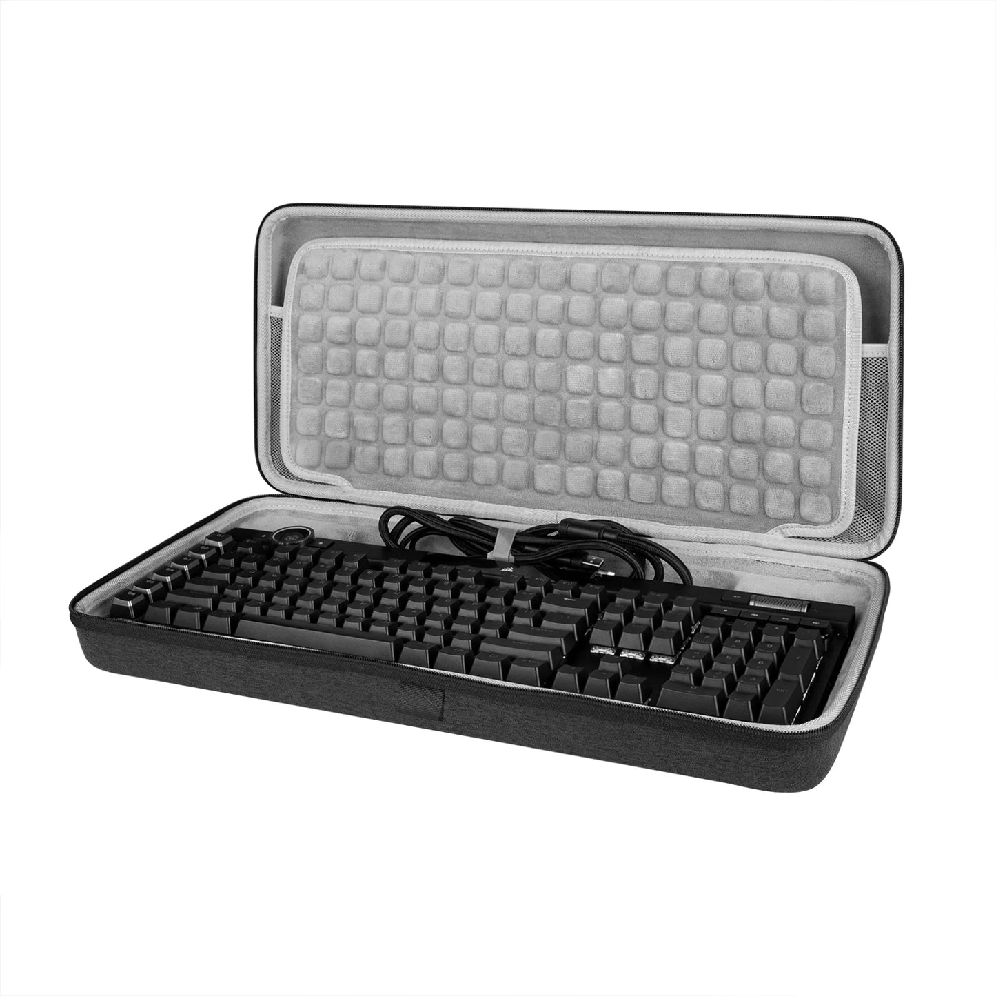Geekria Full Size Keyboard Case, Hard Shell Travel Carrying Bag for 118 Key 104 Key Keyboards, Compatible with Corsair K100, K95