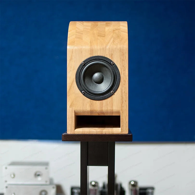 Personalized R.E.D. Nautilus speaker box with 3-inch solid wood bookshelf cabinet for DIY audio projects