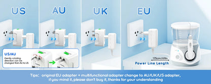 Home Water Flosser 600ml | 10 Pressure Settings | 6 Nozzles | EU Plug | Professional Oral Irrigator