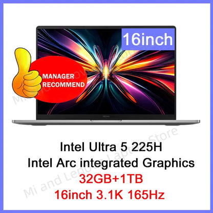 Xiaomi Redmi Book Pro 16 2025 – Intel Ultra5 225H / Ultra7 255H, 32GB RAM, 1TB SSD, 2.5K/3.1K 120Hz/165Hz