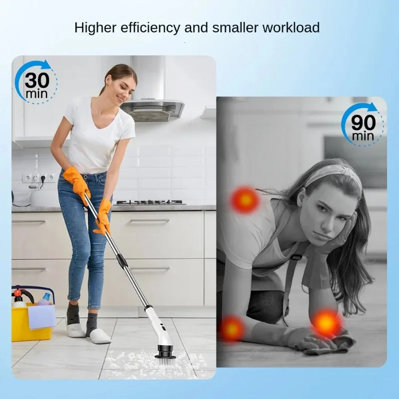 9-in-1 Multifunctional Electric Cleaning Brush – Telescopic Handle, Bathroom, Floor & Kitchen