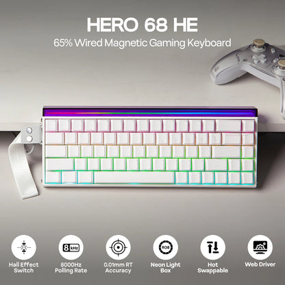 AULA Hero68 HE Magnetic Gaming Keyboard – 65% ANSI, Wired, Hall Effect Switches