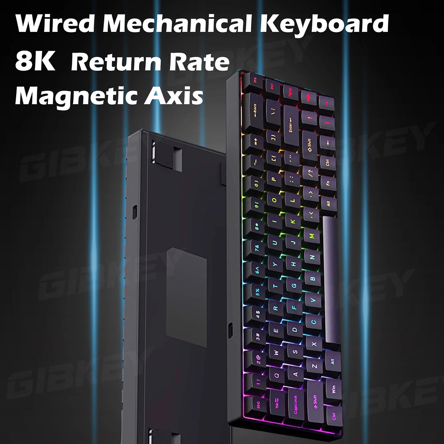 GIBKEY Magnetic Axis Gaming Mechanical Keyboard – 68-Key, 8K Return Rate, RGB, Hot Swap