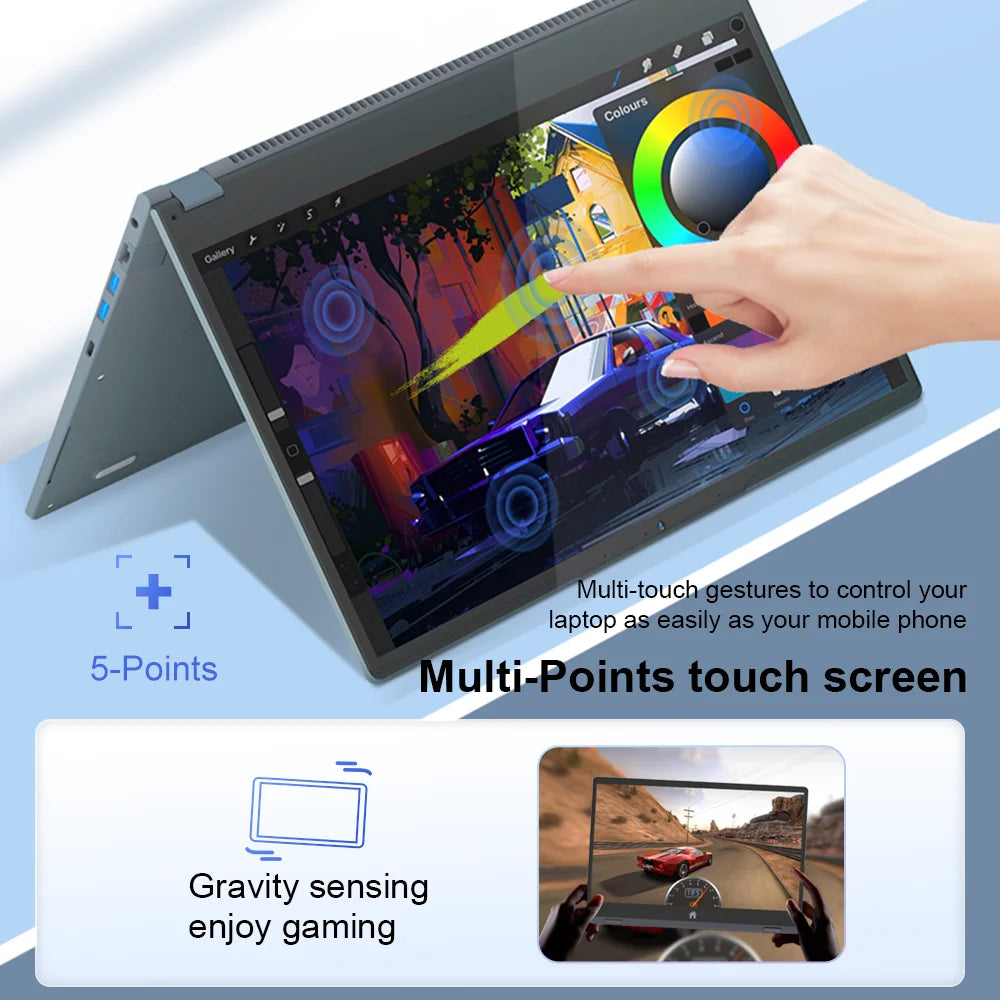 Ninkear YBOOK 15 2-in-1 Laptop – 15.6" 360° Touchscreen, AMD, 16GB, 512GB, Win11
