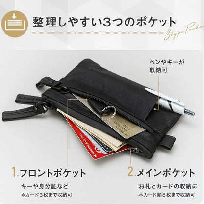 RFID Nylon Mini Wallet with Zipper & D-Ring Clip