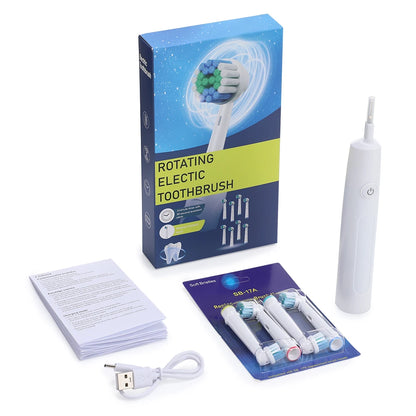 Sonic Rechargeable Electric Toothbrush – 5 Modes, 4 Brush Heads, Waterproof