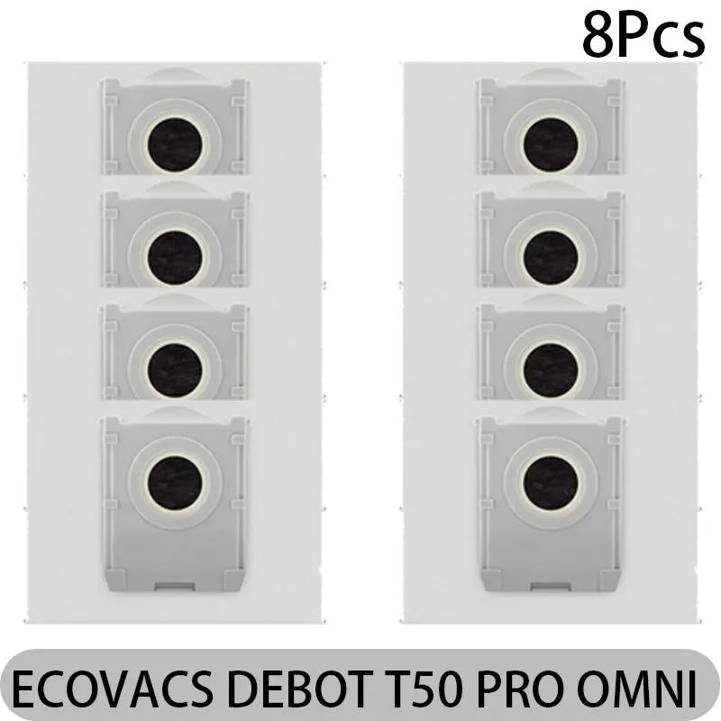 ECOVACS DEEBOT T50 PRO OMNI Replacement Parts | Main Brush, Side Brush, HEPA Filter, Mop, Dust Bag