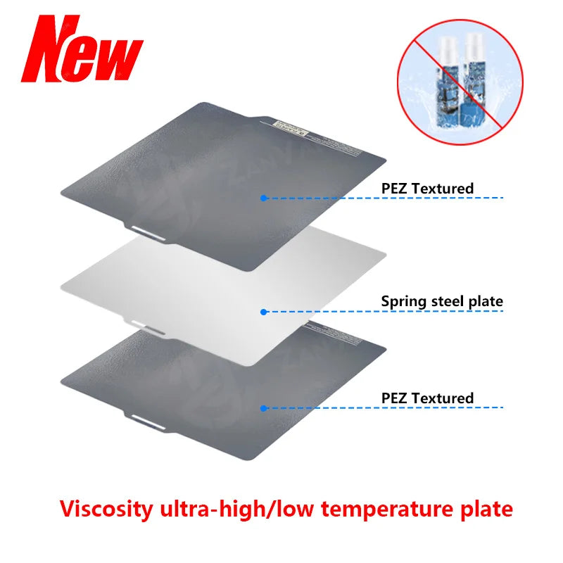 Bambu Lab Build Plate – PEI / PET / PEO 257x257mm | Double-Sided Spring Steel | X1 P1P A1