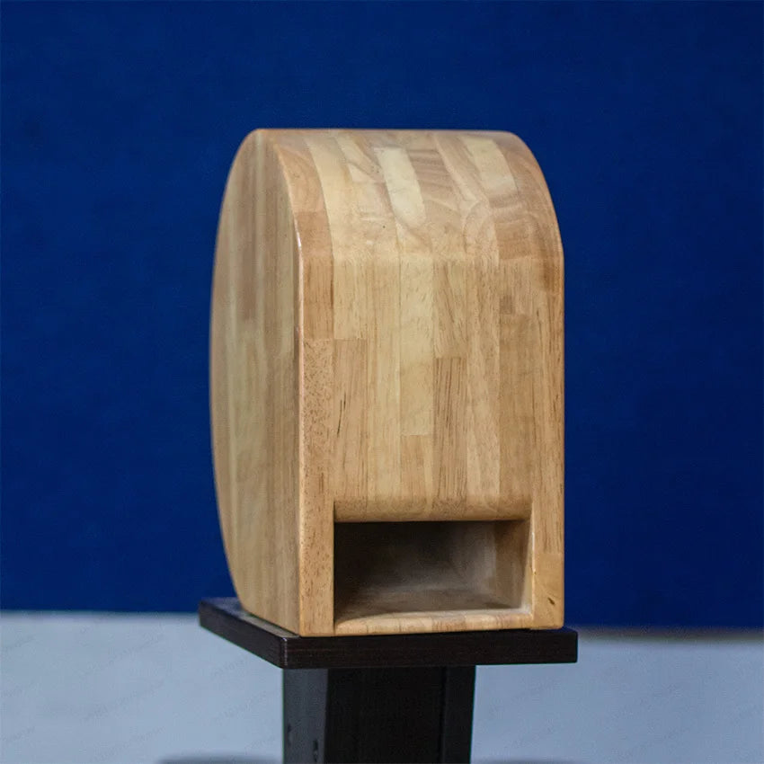 Personalized Nautilus speaker box by R.E.D. Shopping, 3-inch solid wood bookshelf cabinet for DIY audio projects.