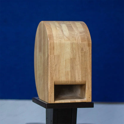 Personalized Nautilus speaker box by R.E.D. Shopping, 3-inch solid wood bookshelf cabinet for DIY audio projects.