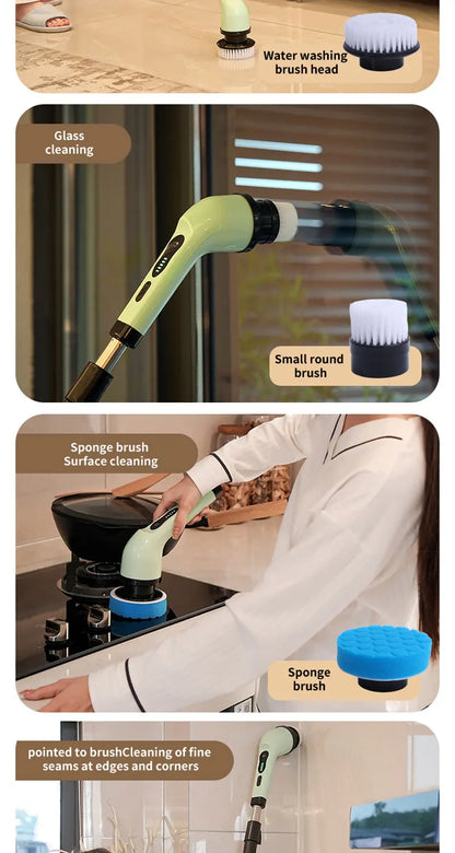 COBASPORT Electric Cleaning Brush Set – Rotating Multi-Tool for Bathroom, Kitchen & Car