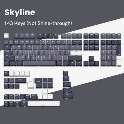 143 Key Low Profile PBT Keycaps – RGB Shine-Through, 60%/87/104, Cherry/Gateron MX