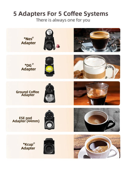 HiBREW H2B 5-in-1 Multiple Capsule Coffee Machine – 20Bar, Nespresso, Dolce Gusto & More
