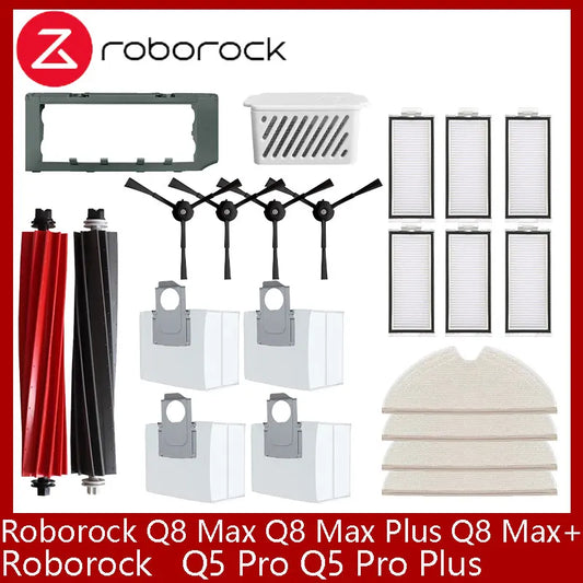 Roborock Q8 Max / Q8 Max+ / Q5 Pro / Q5 Pro+ Robot Vacuum Accessories – Brush, Filter, Mop & Dust Bag