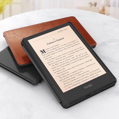 Kindle Paperwhite 12th Generation 2024 Case – Leather, Auto Sleep, Hand Strap