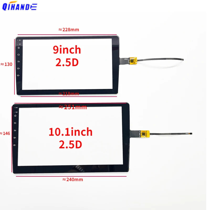 Car DVD GPS Touch Screen Digitizer – 2.5D Glass Replacement Panel 9" & 10.1"