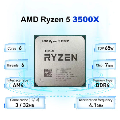 AMD Ryzen 5 3500X AM4 Processor – 6-Core, 3.6GHz, 65W